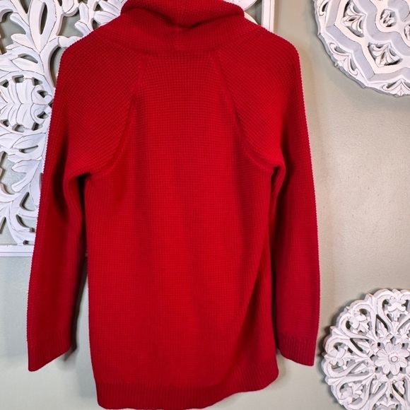 Pendleton Red Fisherman's Cardigan Cowl Large Vintage - Picture 4 of 6